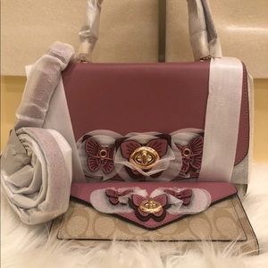 Coach Butterfly Tilly Top Bag + Wallet set